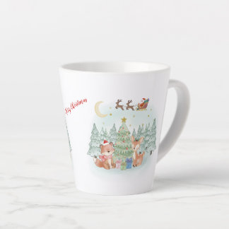 Magische kerstnacht in het winterbos latte mok