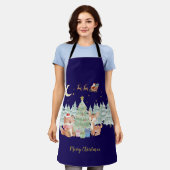Magische kerstnacht in het winterbos schort (Gedragen)