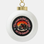 Magische kerstroute voor truckers keramische bal ornament (Voorkant)
