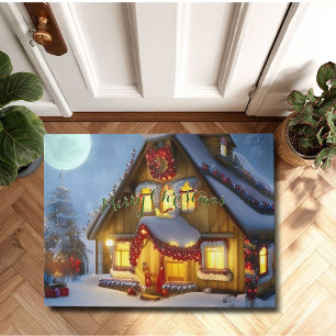 Magische kerstscène deurmat