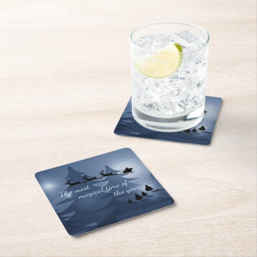 Magische kerstscène kartonnen onderzetters (Insitu)