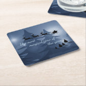 Magische kerstscène kartonnen onderzetters (Schuin)