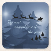 Magische kerstscène kartonnen onderzetters (Voorkant)