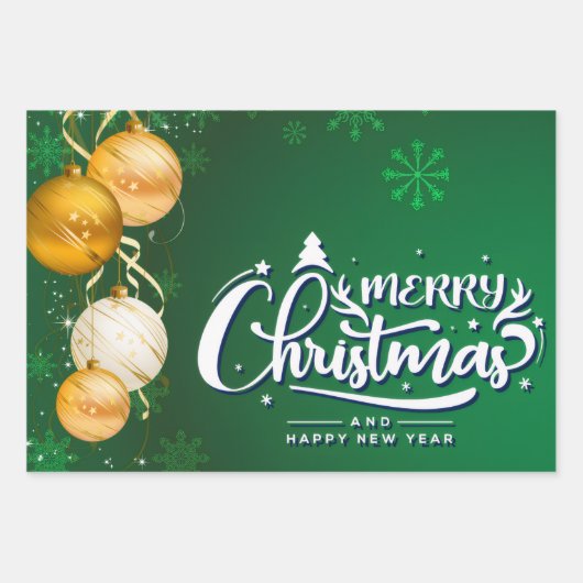 Magische kerstsfeer – feestelijk vakantieontwerp inpakpapier vel (Voorkant)