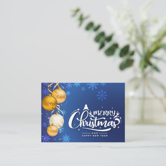 Magische kerstsfeer – feestelijk vakantieontwerp visitekaartje (Staand voorkant)