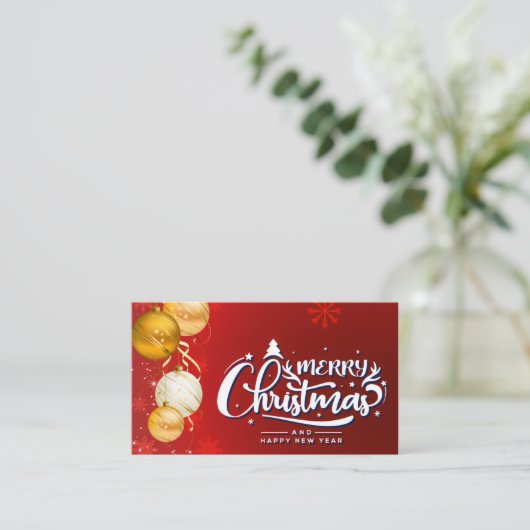 Magische kerstsfeer visitekaartje (Staand voorkant)