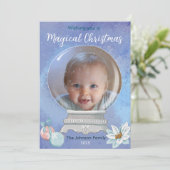 Magische Kerstsneeuwbol Feestdagenkaart (Staand voorkant)