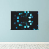 Magische Kerstsneeuwvlokken Canvas Afdruk (Insitu (Houten vloer))