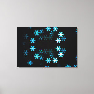 Magische Kerstsneeuwvlokken Canvas Afdruk