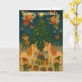 Magische kersttijd aangepaste kerstgroet kaart (Gele Bloem)