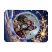 Magische kersttijd - gouden sneeuwvlokken, foto magneet (Horizontaal)