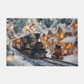Magische kersttrein met teddybeer deurmat (Voorkant)