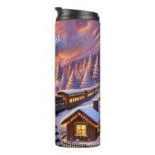 Magische Kersttrein Winterlandschap Thermosbeker (Geroteerd rechts)