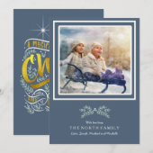 Magische kersttypografie Foto Gold ID441 Feestdagenkaart (Voorkant / Achterkant)