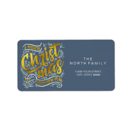 Magische kersttypografie Square Gold ID441 Etiket