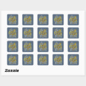 Magische kersttypografie Square Gold ID441 Vierkante Sticker (Vel)