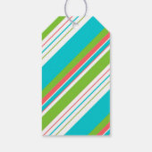 Magische kersttypografie Stripes Blauwgroen ID441 Cadeaulabel (Achterkant)