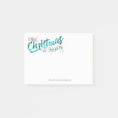 Magische kersttypografie V2 Blauwgroen ID441 Post-it® Notes (Voorkant)