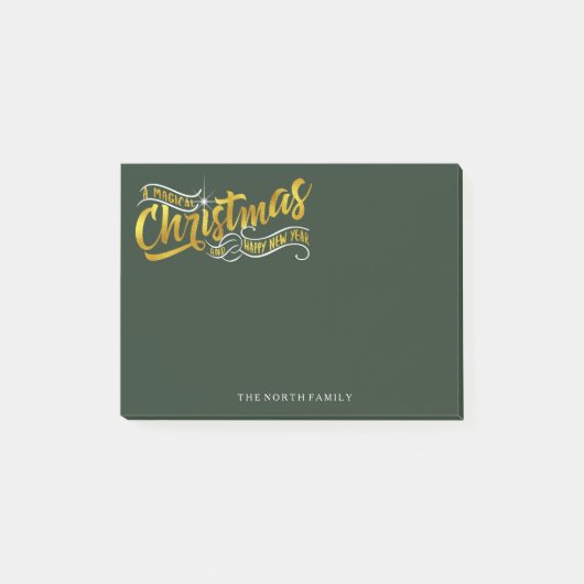 Magische kersttypografie V2 Gold ID441 Post-it® Notes (Voorkant)