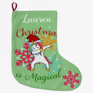 Magische kerstunicorn Dabbing Grote Kerstsok