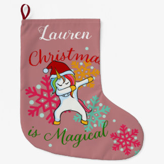 Magische kerstunicorn Dabbing Grote Kerstsok