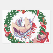 Magische kerstunicorn inpakpapier vel (Voorkant 2)