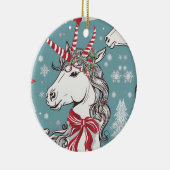 Magische kerstunicorn keramisch ornament (Rechts)