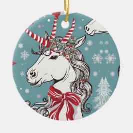 Magische kerstunicorn keramisch ornament