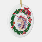Magische kerstunicorn keramisch ornament (Rechts)