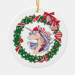 Magische kerstunicorn keramisch ornament