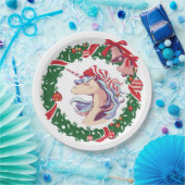 Magische kerstunicorn papieren bordje (Feest)