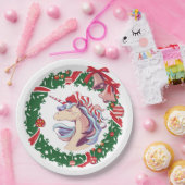 Magische kerstunicorn papieren bordje (Feest)