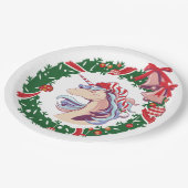 Magische kerstunicorn papieren bordje (Gekanteld)