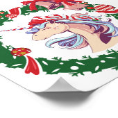 Magische kerstunicorn poster (Hoek)