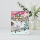 Magische kerstwinter Wonderland Feestdagenkaart (Staand voorkant)
