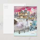 Magische kerstwinter Wonderland Feestdagenkaart (Voorkant / Achterkant)