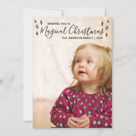 Magische kerstzwarte kalligrafie Foto Feestdagenkaart