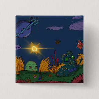 Magische kikkerknop vierkante button 5,1 cm