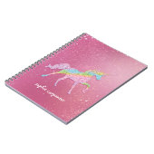Magische Kind regenbooglitter Unicorn Notitieboek (Linkerzijde)