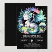 Magische Kinder drakenverjaardag Kaart (Voorkant / Achterkant)