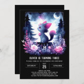 Magische Kinder kattenverjaardag Kaart (Voorkant / Achterkant)