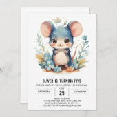 Magische Kinder Muis Verjaardag Kaart (Voorkant / Achterkant)