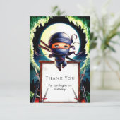 Magische Kinder Ninja Verjaardag Bedankkaart (Staand voorkant)