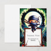 Magische Kinder Ninja Verjaardag Bedankkaart (Voorkant / Achterkant)