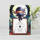 Magische Kinder Ninja Verjaardag Kaart (Staand voorkant)