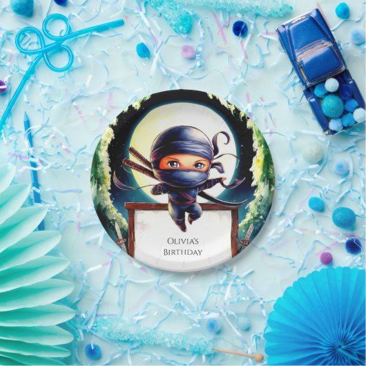 Magische Kinder Ninja Verjaardag Papieren Bordje (Feest)