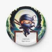 Magische Kinder Ninja Verjaardag Papieren Bordje (Voorkant)