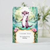 Magische Kinder Otter Verjaardag Bedankkaart (Staand voorkant)