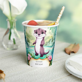 Magische Kinder Otter Verjaardag Papieren Bekers