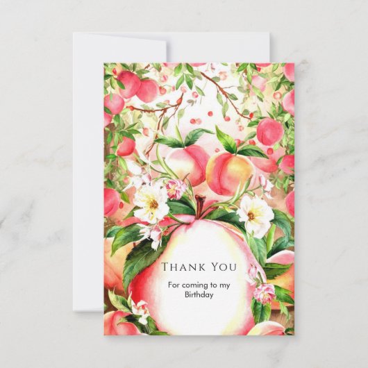 Magische Kinder Peach Verjaardag Bedankkaart (Voorkant)